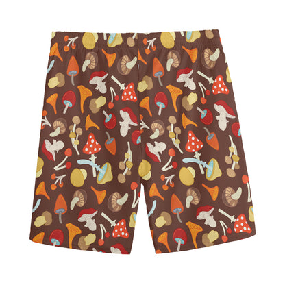 Cartoon Mushroom Pattern Print Men's Sports Shorts