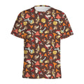 Cartoon Mushroom Pattern Print Men's Athletic T-Shirt