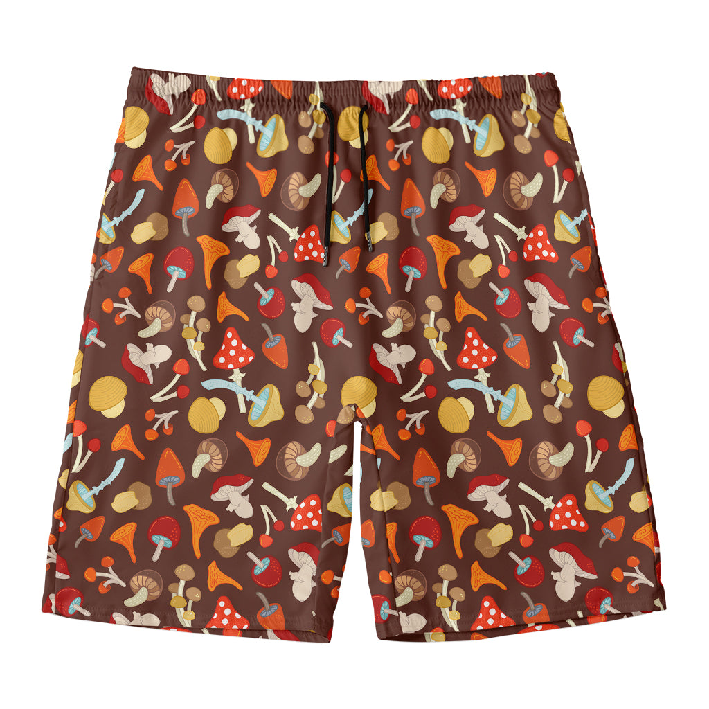 Cartoon Mushroom Pattern Print Men's Swim Trunks