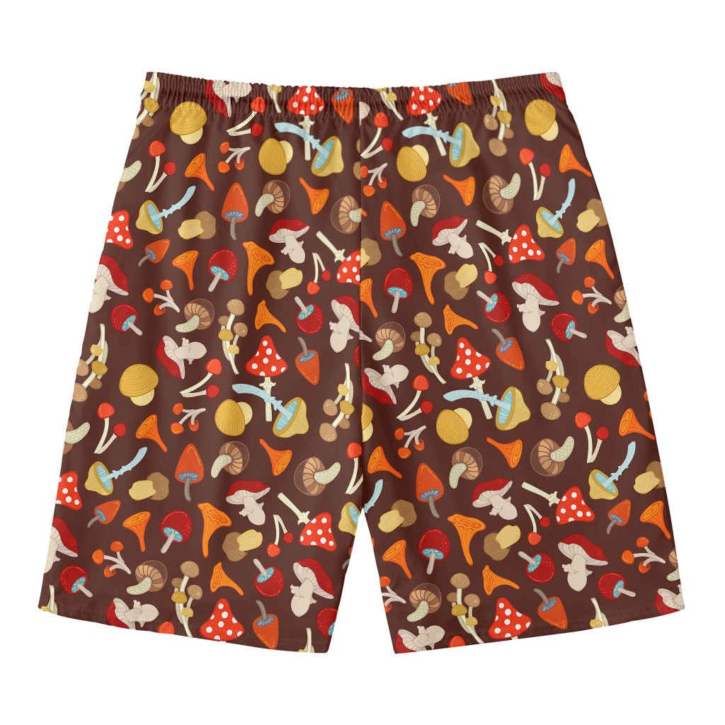 Cartoon Mushroom Pattern Print Men's Swim Trunks