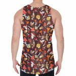 Cartoon Mushroom Pattern Print Men's Velvet Tank Top