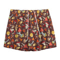 Cartoon Mushroom Pattern Print Mesh Shorts