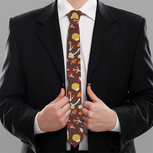 Cartoon Mushroom Pattern Print Necktie