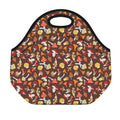 Cartoon Mushroom Pattern Print Neoprene Lunch Bag