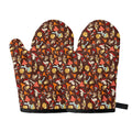 Cartoon Mushroom Pattern Print Oven Mitts