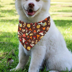 Cartoon Mushroom Pattern Print Over The Collar Dog Bandana