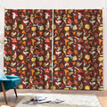 Cartoon Mushroom Pattern Print Pencil Pleat Curtains