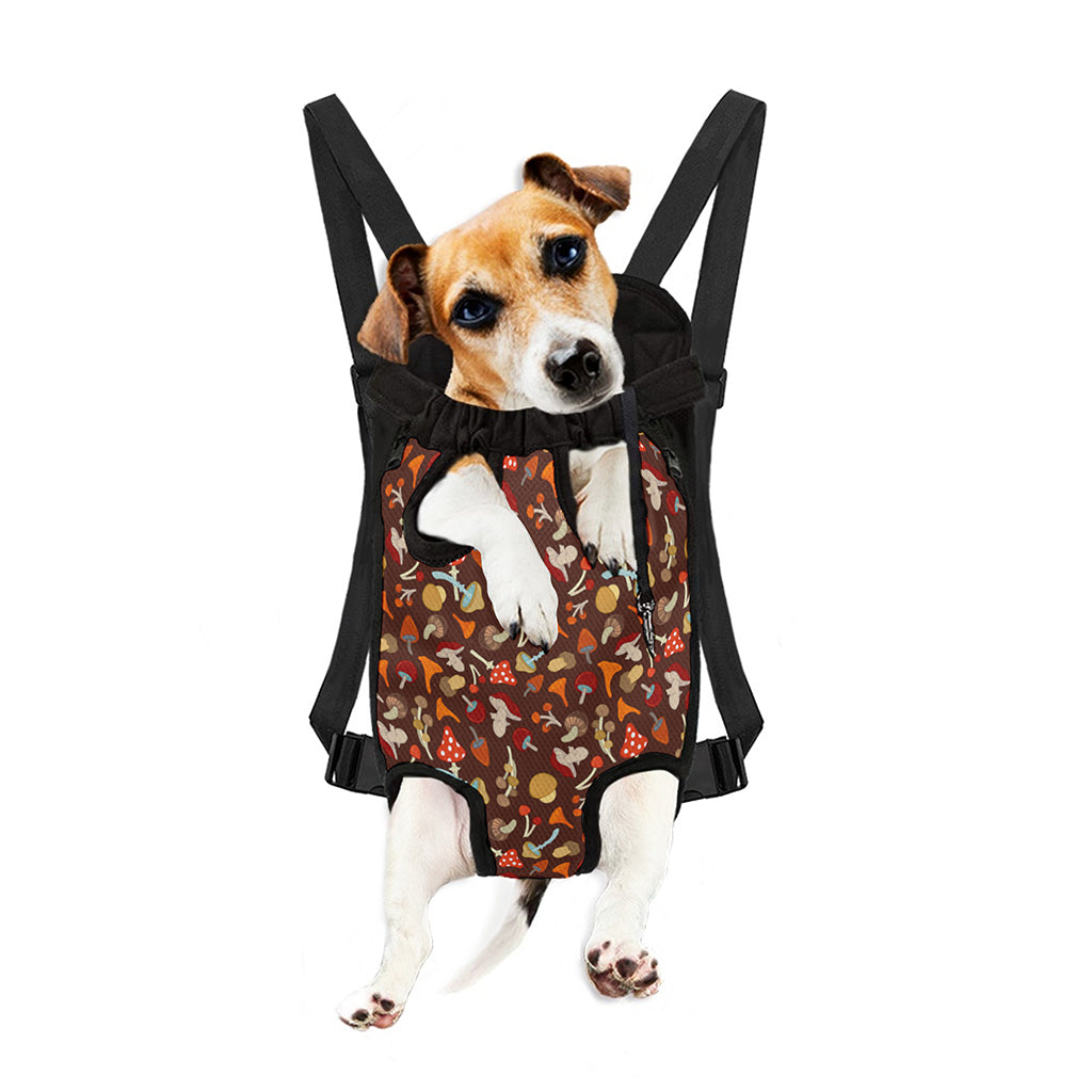 Cartoon Mushroom Pattern Print Pet Carrier Backpack