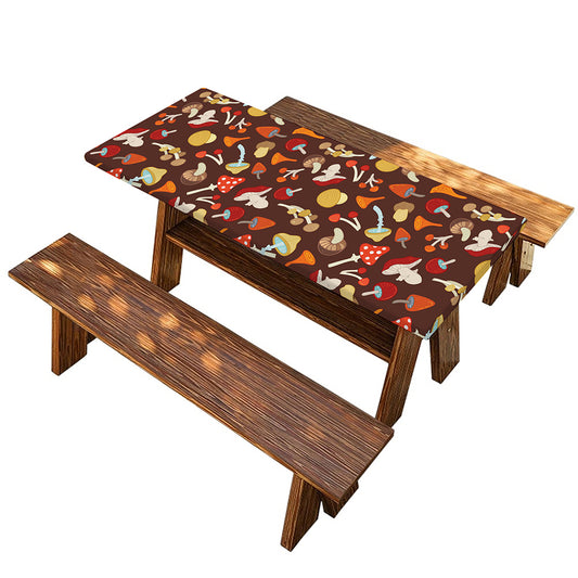Cartoon Mushroom Pattern Print Picnic Table Cover