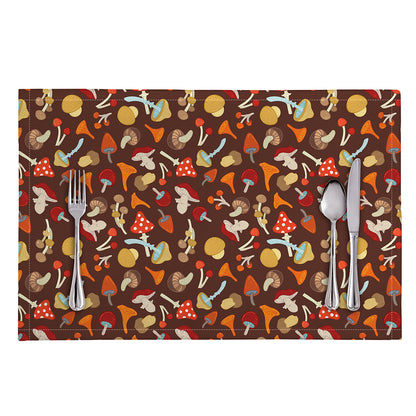 Cartoon Mushroom Pattern Print Placemat