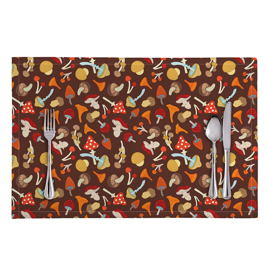 Cartoon Mushroom Pattern Print Placemat