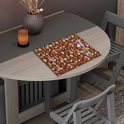 Cartoon Mushroom Pattern Print Placemat