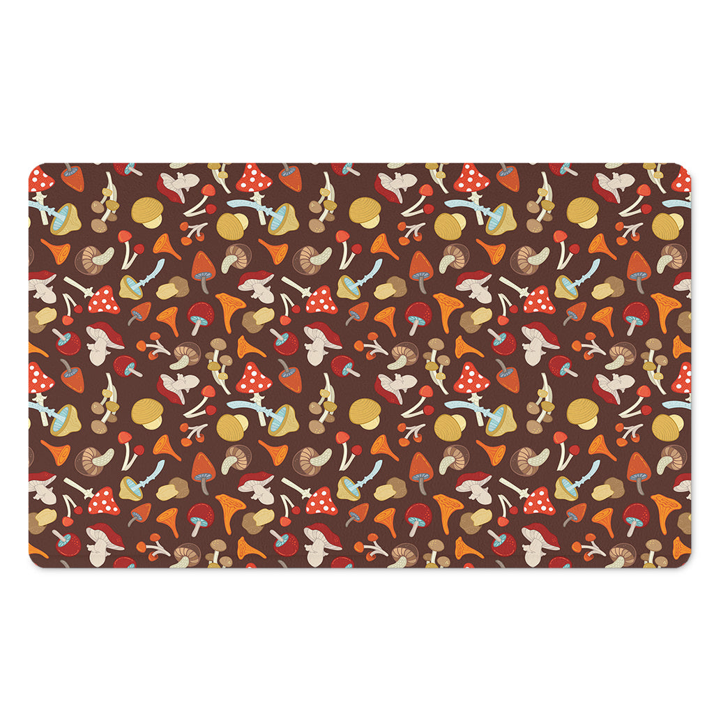Cartoon Mushroom Pattern Print Polyester Doormat