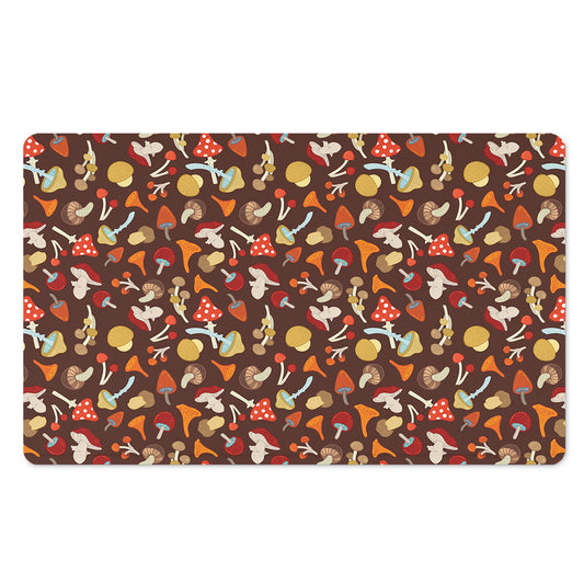 Cartoon Mushroom Pattern Print Polyester Doormat