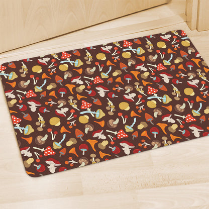 Cartoon Mushroom Pattern Print Polyester Doormat