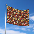 Cartoon Mushroom Pattern Print Polyester Flag