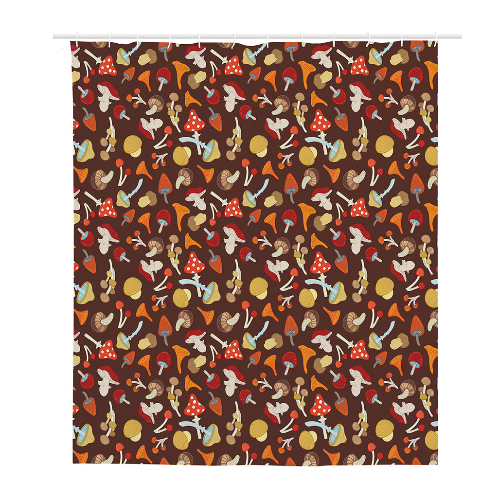 Cartoon Mushroom Pattern Print Polyester Shower Curtain