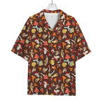 Cartoon Mushroom Pattern Print Rayon Hawaiian Shirt