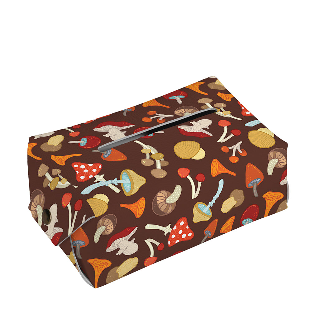 Cartoon Mushroom Pattern Print Rectangle Tissue Box Cover