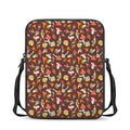 Cartoon Mushroom Pattern Print Rectangular Crossbody Bag