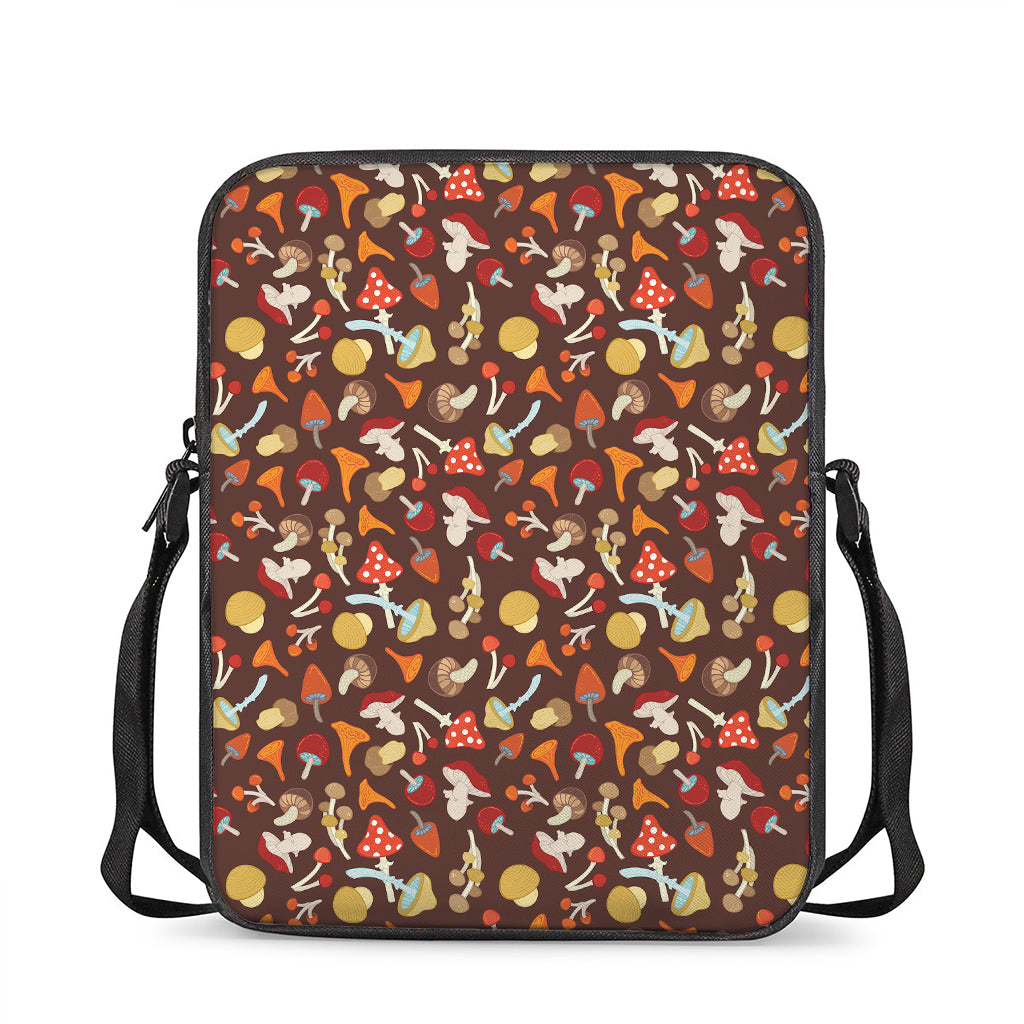 Cartoon Mushroom Pattern Print Rectangular Crossbody Bag