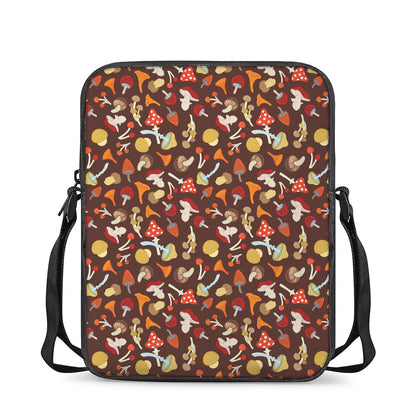 Cartoon Mushroom Pattern Print Rectangular Crossbody Bag