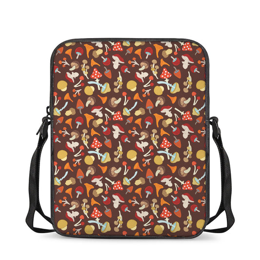 Cartoon Mushroom Pattern Print Rectangular Crossbody Bag