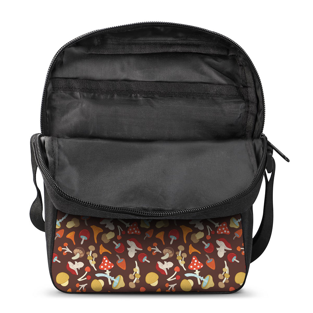 Cartoon Mushroom Pattern Print Rectangular Crossbody Bag