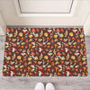 Cartoon Mushroom Pattern Print Rubber Doormat