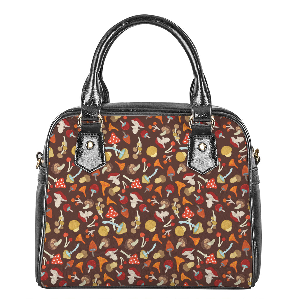 Cartoon Mushroom Pattern Print Shoulder Handbag
