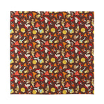 Cartoon Mushroom Pattern Print Silk Bandana