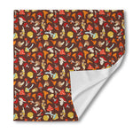 Cartoon Mushroom Pattern Print Silk Bandana