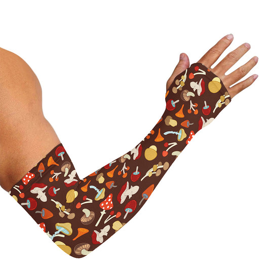 Cartoon Mushroom Pattern Print Sun Protection Arm Sleeves