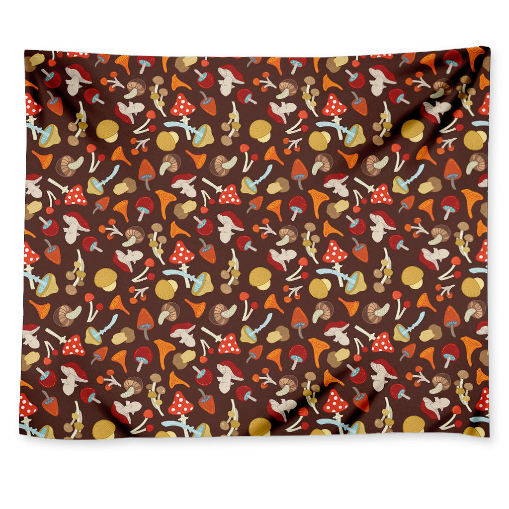 Cartoon Mushroom Pattern Print Tapestry