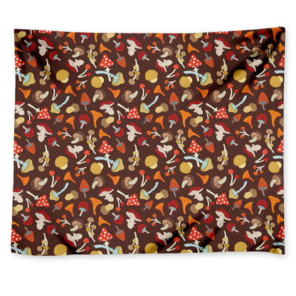 Cartoon Mushroom Pattern Print Tapestry