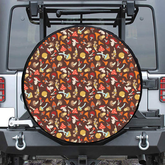 Cartoon Mushroom Pattern Print Tire Cover