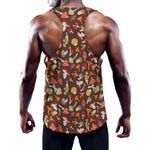 Cartoon Mushroom Pattern Print Training Tank Top