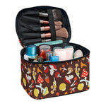 Cartoon Mushroom Pattern Print Travel Makeup Bag