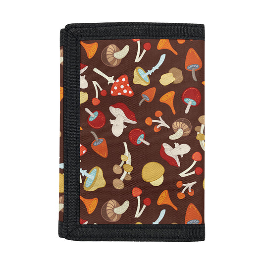 Cartoon Mushroom Pattern Print Trifold Wallet
