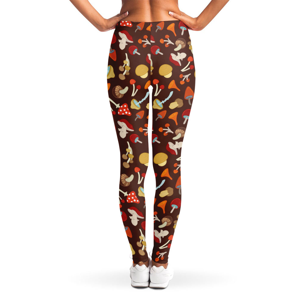 Cartoon Mushroom Pattern Print Women's Leggings