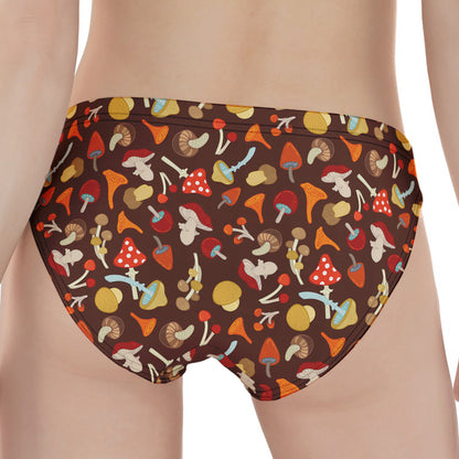 Cartoon Mushroom Pattern Print Women's Panties