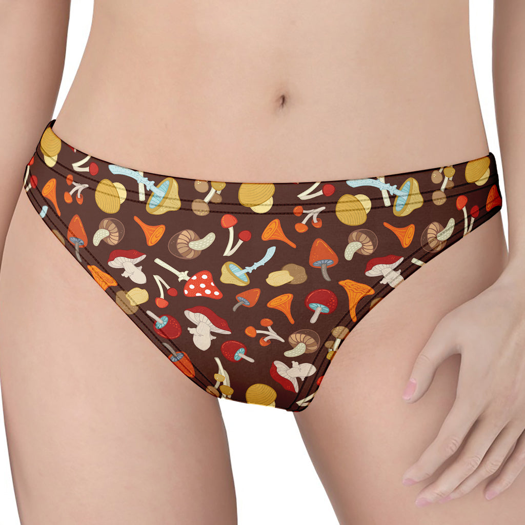 Cartoon Mushroom Pattern Print Women's Thong