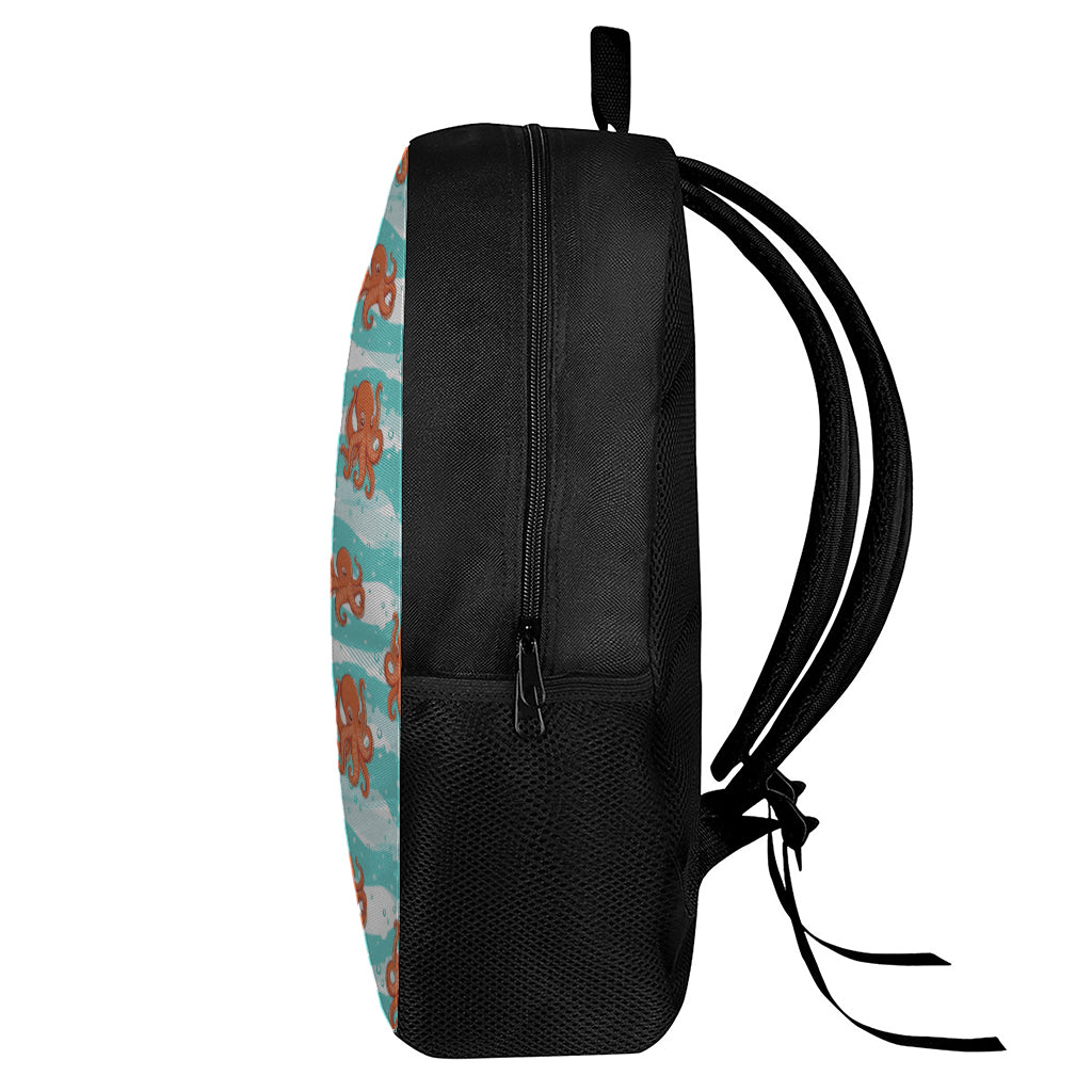 Cartoon Octopus Pattern Print 17 Inch Backpack