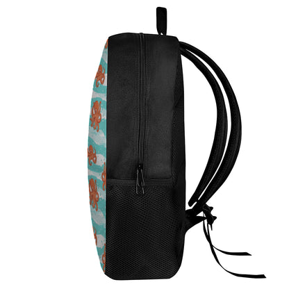 Cartoon Octopus Pattern Print 17 Inch Backpack