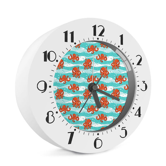 Cartoon Octopus Pattern Print Alarm Clock
