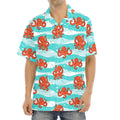 Cartoon Octopus Pattern Print Aloha Shirt