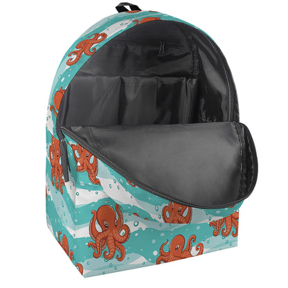 Cartoon Octopus Pattern Print Backpack