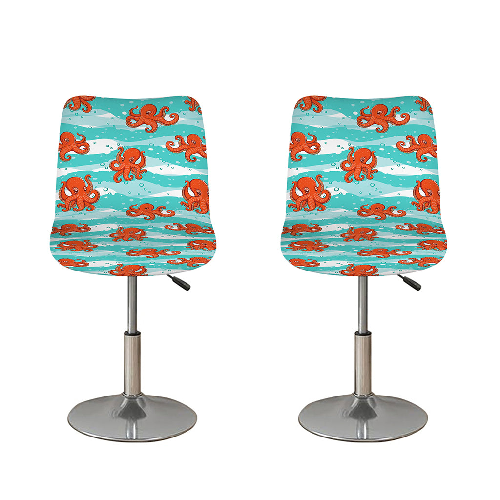 Cartoon Octopus Pattern Print Bar Stool Covers