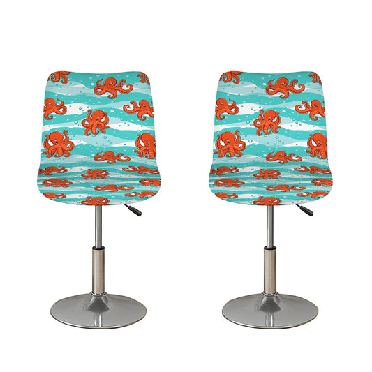 Cartoon Octopus Pattern Print Bar Stool Covers