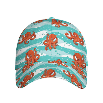 Cartoon Octopus Pattern Print Baseball Cap